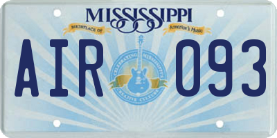 MS license plate AIR093