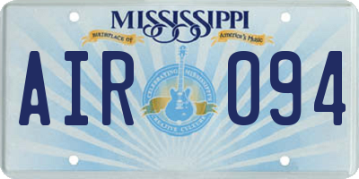MS license plate AIR094