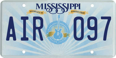 MS license plate AIR097