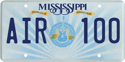 MS license plate AIR100