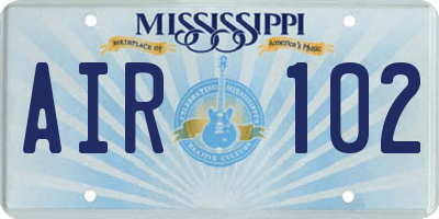 MS license plate AIR102