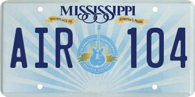 MS license plate AIR104