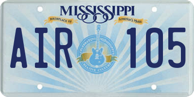 MS license plate AIR105
