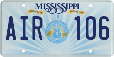 MS license plate AIR106