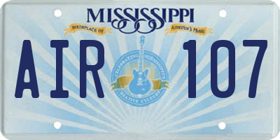 MS license plate AIR107