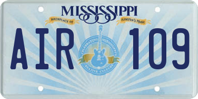 MS license plate AIR109