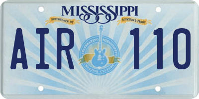 MS license plate AIR110