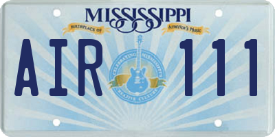 MS license plate AIR111