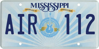 MS license plate AIR112