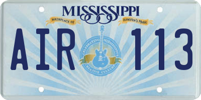 MS license plate AIR113