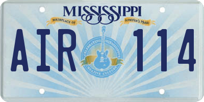 MS license plate AIR114