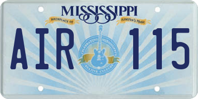 MS license plate AIR115