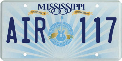 MS license plate AIR117