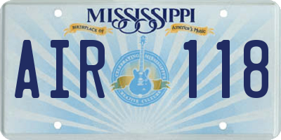 MS license plate AIR118