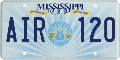 MS license plate AIR120