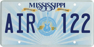 MS license plate AIR122