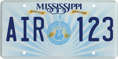 MS license plate AIR123