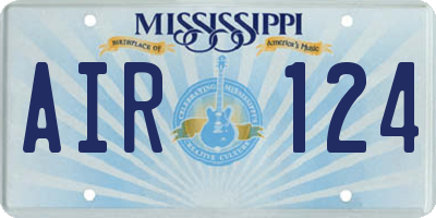 MS license plate AIR124