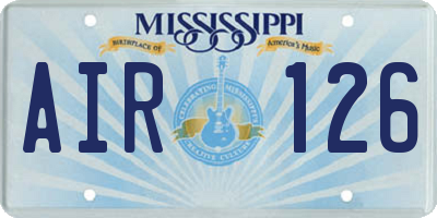MS license plate AIR126
