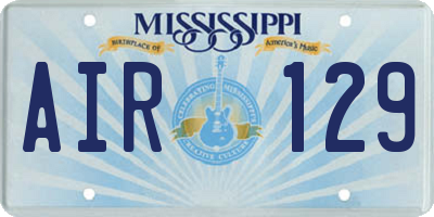 MS license plate AIR129