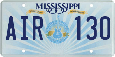 MS license plate AIR130