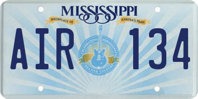 MS license plate AIR134