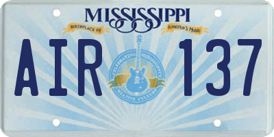 MS license plate AIR137