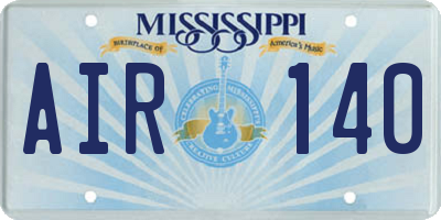 MS license plate AIR140