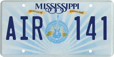 MS license plate AIR141