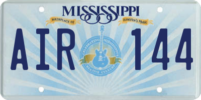 MS license plate AIR144
