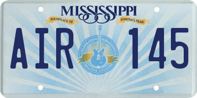 MS license plate AIR145