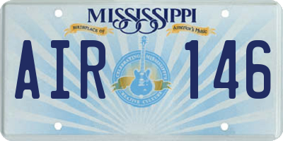 MS license plate AIR146