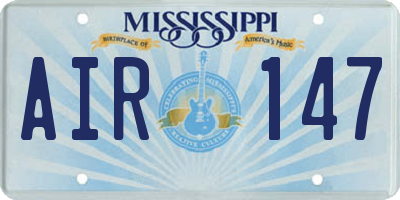 MS license plate AIR147