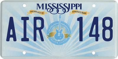MS license plate AIR148