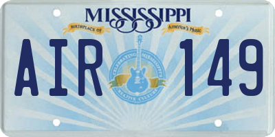 MS license plate AIR149