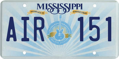 MS license plate AIR151