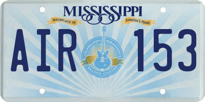 MS license plate AIR153