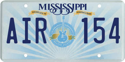 MS license plate AIR154