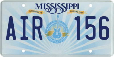 MS license plate AIR156