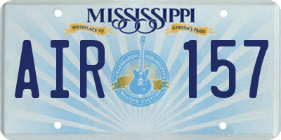 MS license plate AIR157