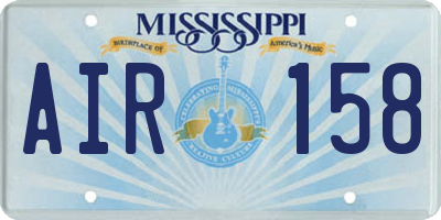 MS license plate AIR158