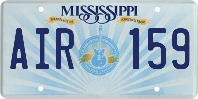 MS license plate AIR159