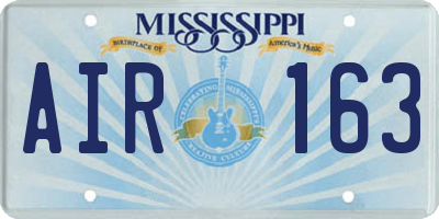 MS license plate AIR163