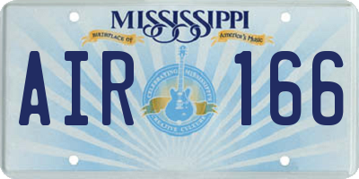 MS license plate AIR166