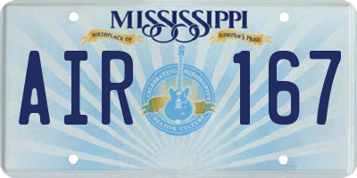 MS license plate AIR167