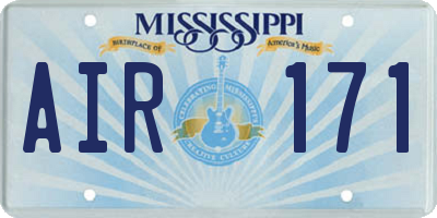 MS license plate AIR171