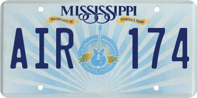 MS license plate AIR174