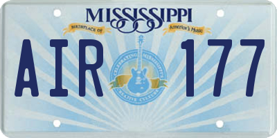 MS license plate AIR177