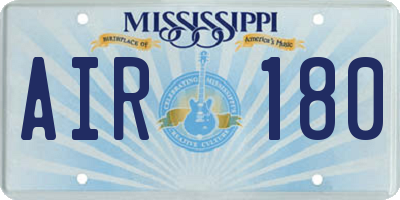 MS license plate AIR180