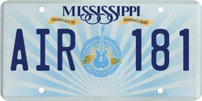MS license plate AIR181